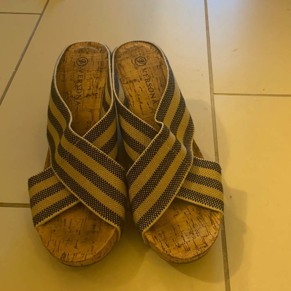 Espadrille wedge slip ins